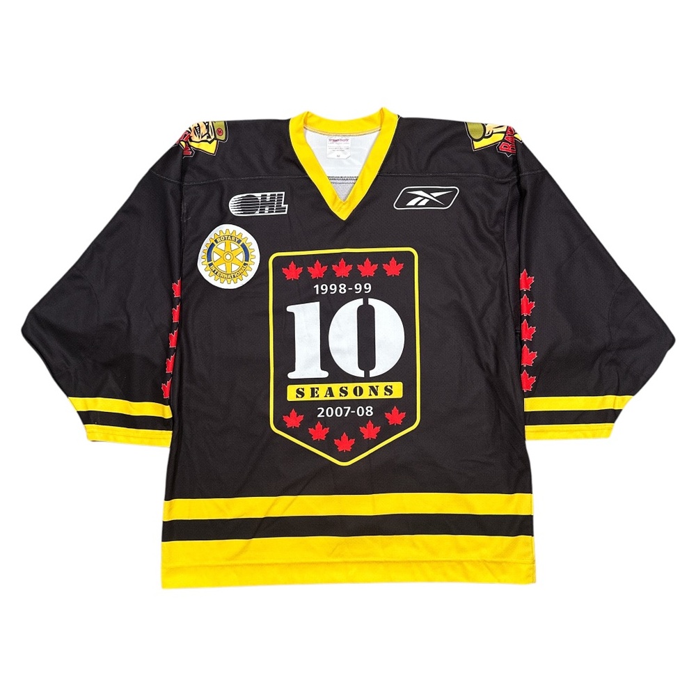 Brampton Battalion Cory Emmerton SIGNED 10th Anniv Game Worn Jersey Mens 52